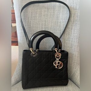 Christian Dior classic handbag with detachable shoulder strap.